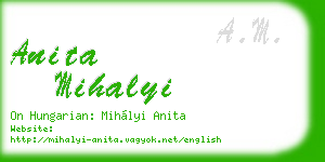 anita mihalyi business card